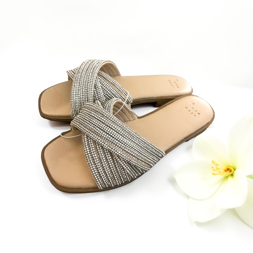NWT Rhinestone Slides A New Day (Target) Slides Square Toe